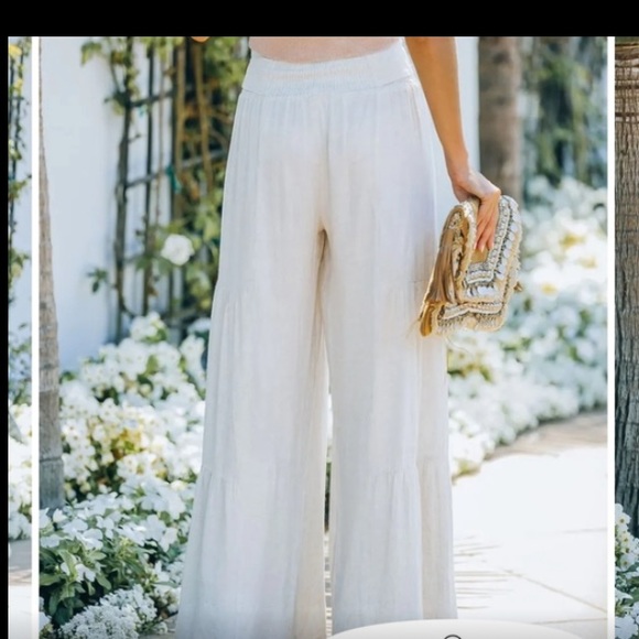 Chantay Linen Blend Tie Palazzo Pants - Picture 5 of 8